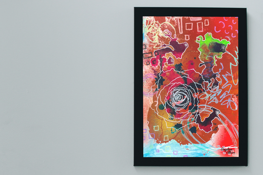 "Serene Rose" framed loose canvas 8x10"