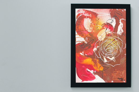 "Desert Rose" framed loose canvas 8x10"